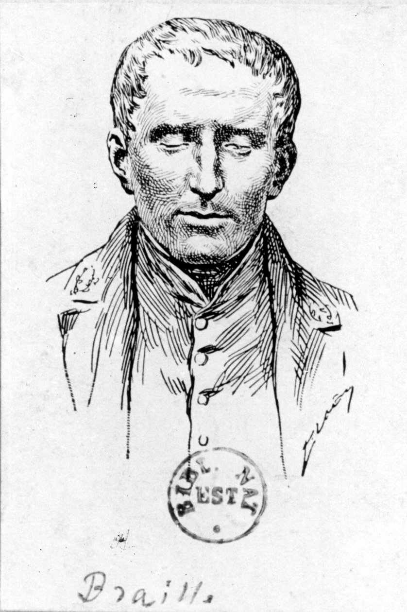 Portræt af Louis Braille (1809-1852) af French School