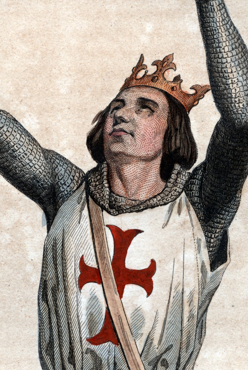 Portræt af Louis IX af Frankrig (Saint Louis) (1214-1270), konge af Frankrig. af French School