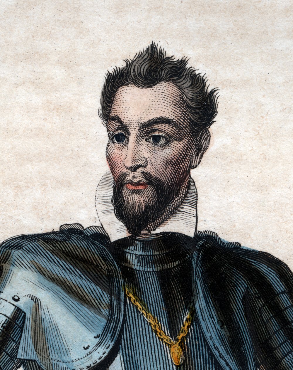 Portræt af Louis I de Bourbon, prins af Conde (1530-1569), huguenotleder og general. af French School