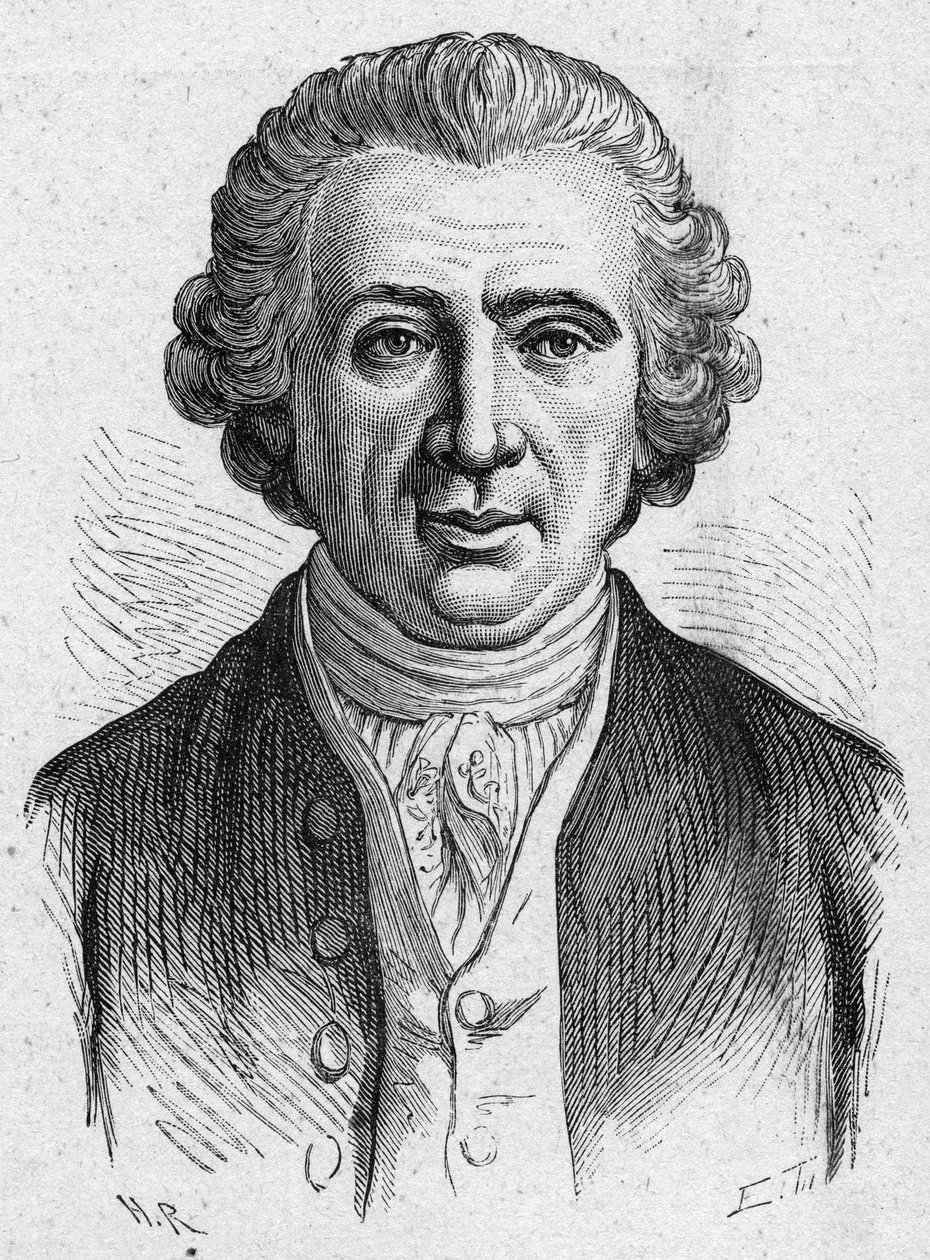 Portræt af Louis Jean Marie Daubenton, fransk naturforsker (1716-1800). Stik fra 1889. Privat samling. af French School
