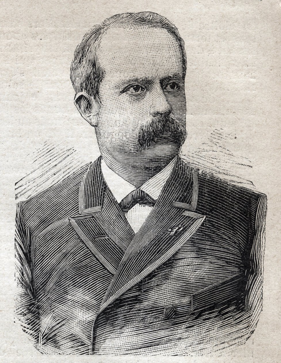 Portræt af Louis Lepine (1846-1933), præfekt i Paris, i "Le Petit Parisien"" den 23/07/1893 (gravering) af French School
