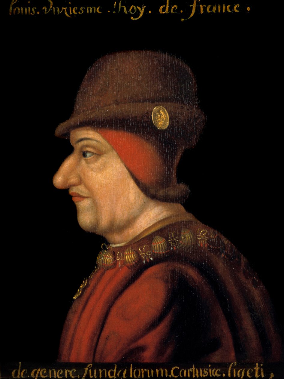 Portræt af Louis XI (1423-1483), konge af Frankrig. Fransk skole i det 17. århundrede. af French School