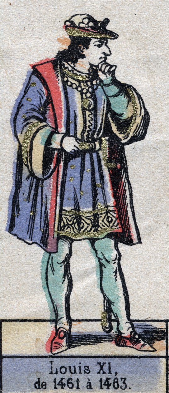 Portræt af Louis XI af Frankrig, kendt som den forsigtige (1423-1483) (capetianernes dynasti). Illustration slutningen af det 19. århundrede. af French School