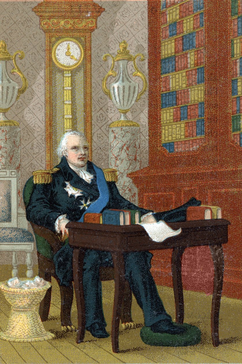 Portræt af Louis XVIII (1755-1824), konge af Frankrig. af French School