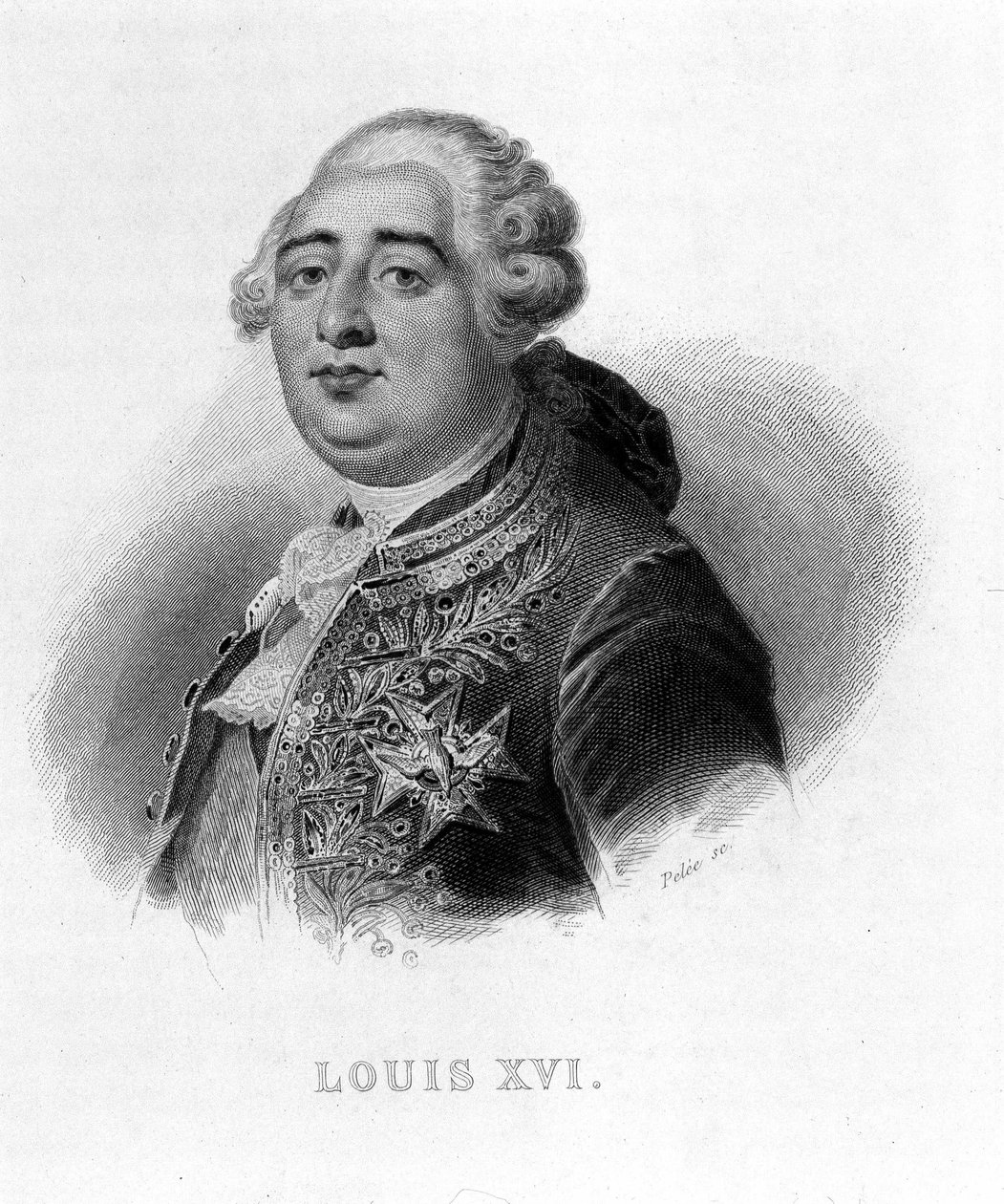 Portræt af Louis XVI - i "" Revolution francaise"" af Thiers. 19. århundrede af French School