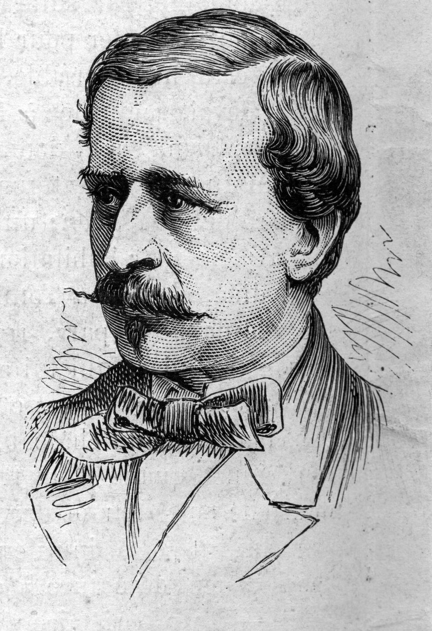Portræt af Louis de Lomenie (1815-1878), fransk essayist og akademiker. Indgravering i "" Le Monde Illustré"" nr. 883 af 14. marts 1874. af French School