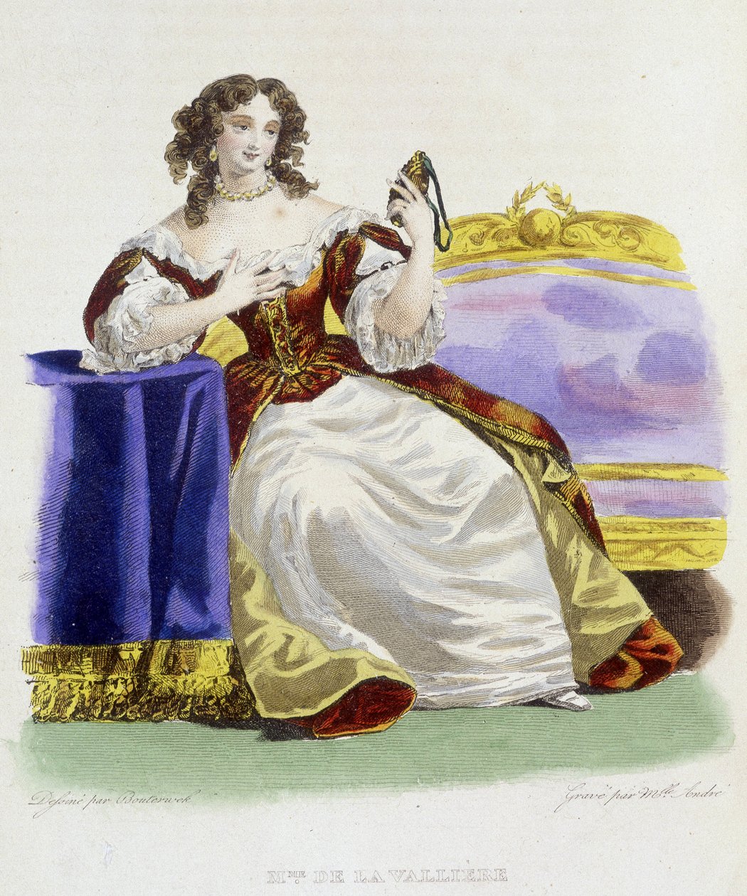 Portræt af Louise Françoise de la Valliére (1644 - 1710). af French School