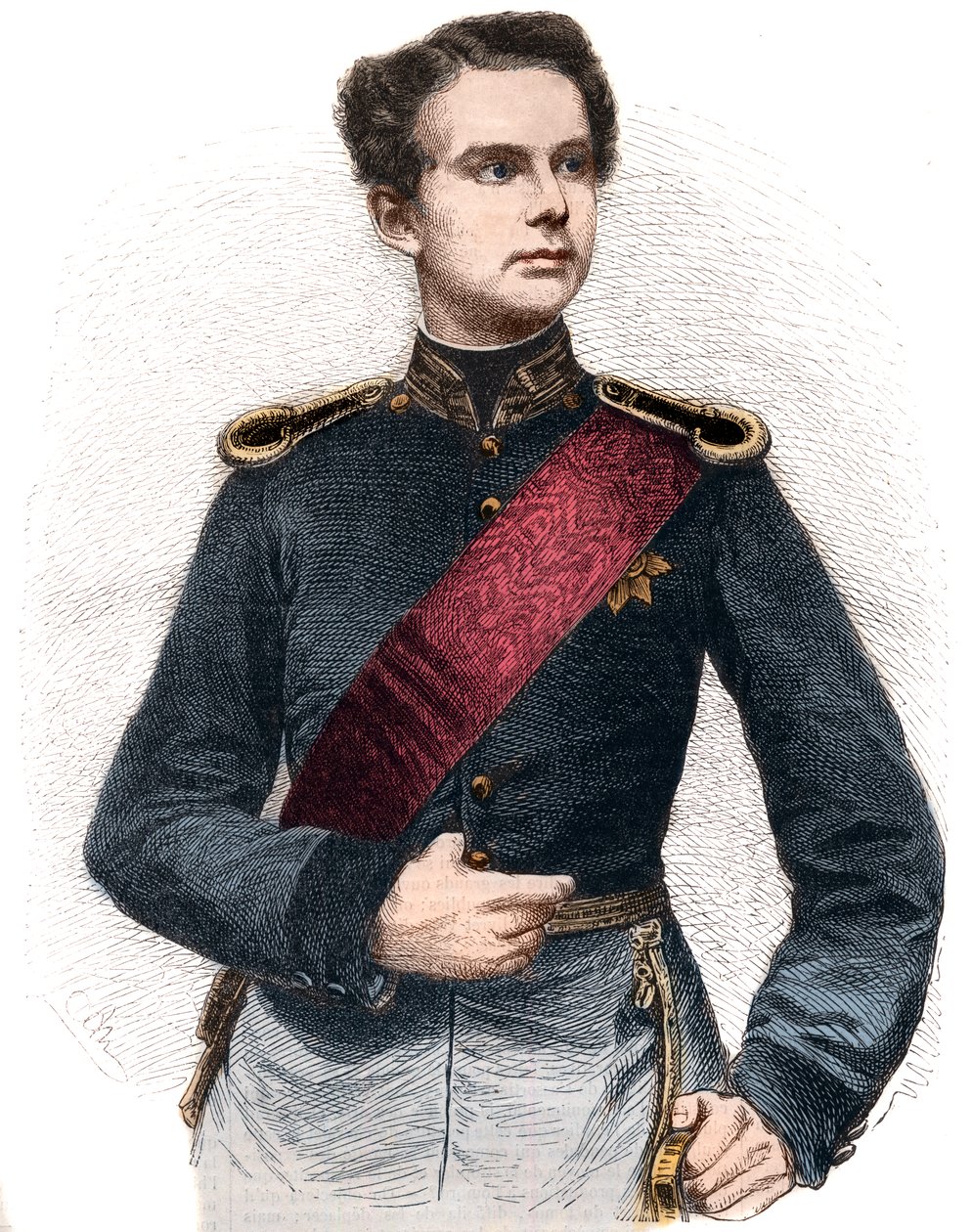 Portræt af Ludwig II af Bayern (1845-1886), konge af Bayern. af French School