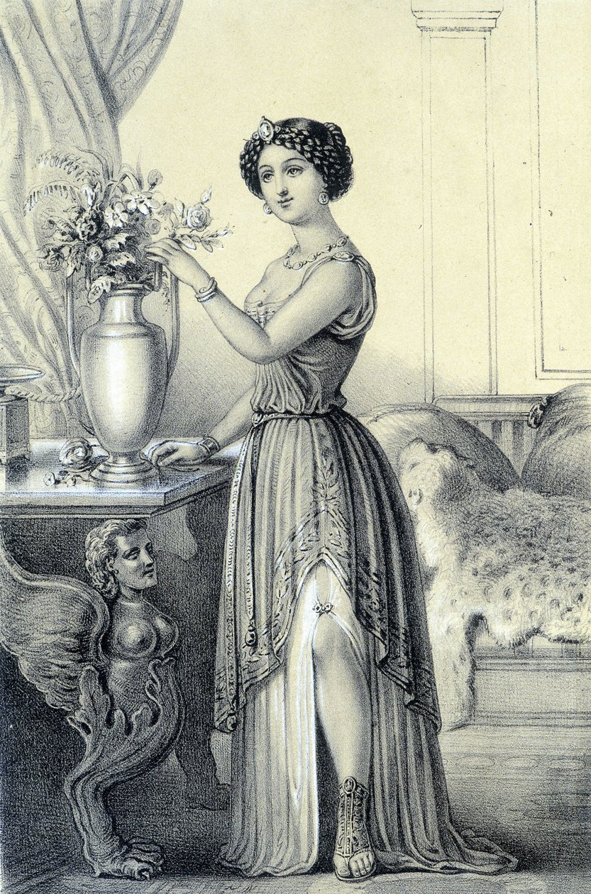 Portræt af Mademoiselle de Fontenay eller Teresa (Theresa eller Terezia) Cabarrus, kendt som Madame Tallien (Talien) - i "Galerie historique de la Revolution francaise" af Albert Maurin af French School