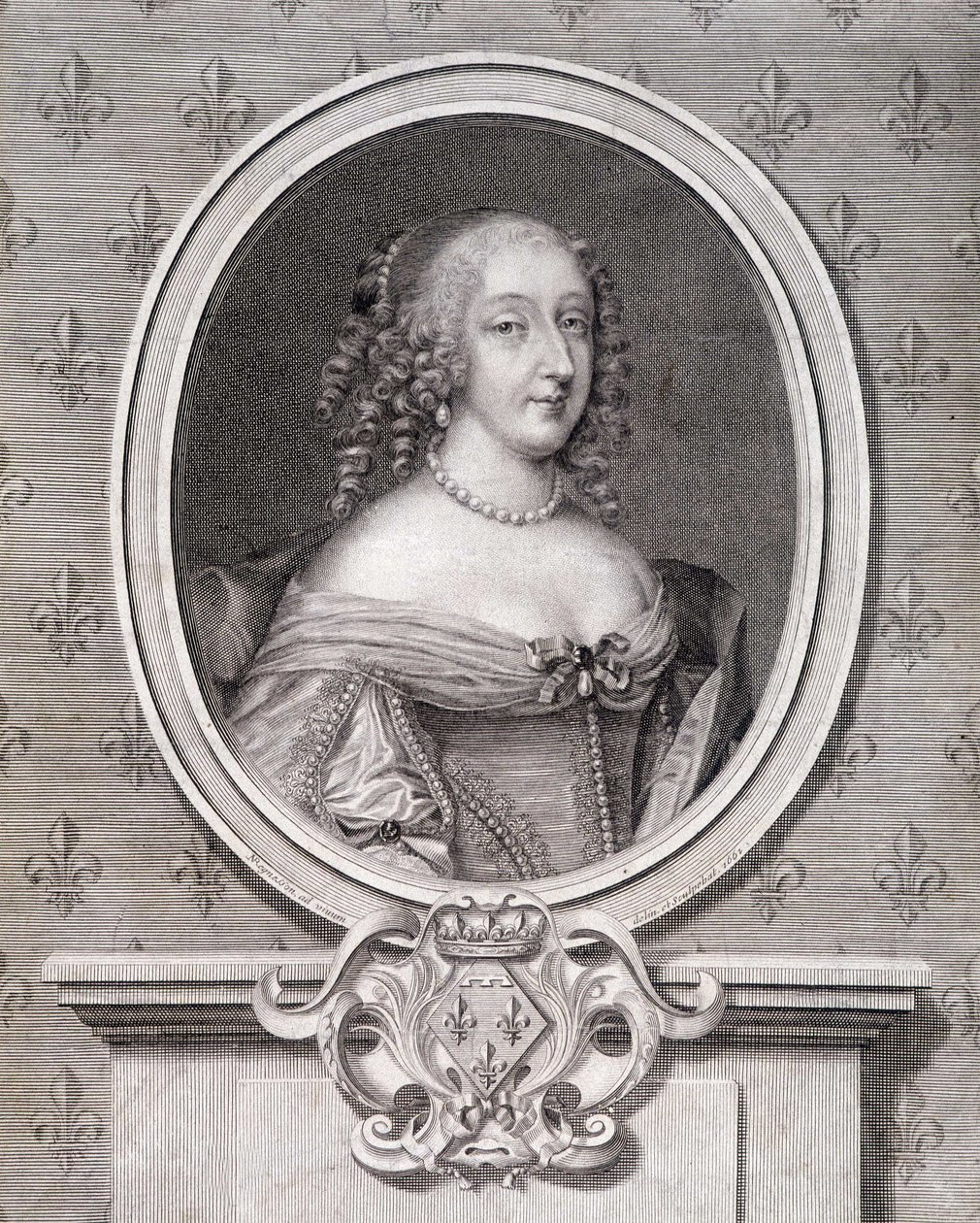 Portræt af Mademoiselle de Montpensier kaldet "Grande Mademoiselle" af French School