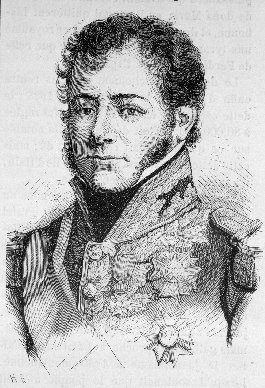 Portræt af Maison, marskal af Frankrig (1771 - 1840) - i "" The History of France"" af Henri Martin af French School