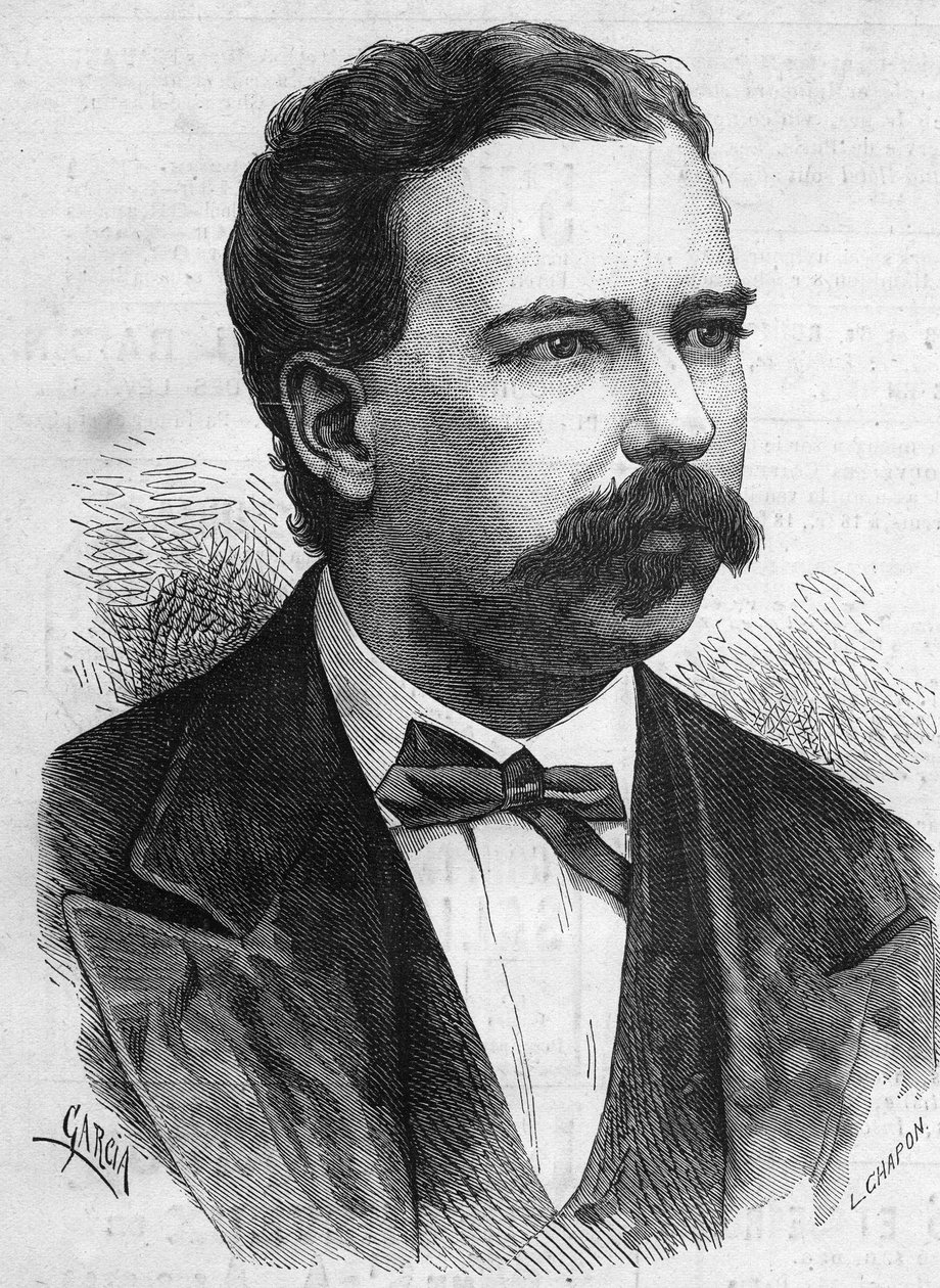 Portræt af Manuel Pardo (1834-1878), Perus præsident fra 1872 til 1876. Indgravering i "" Le Monde Illustré"" nr. 1132 af 7. december 1878. af French School