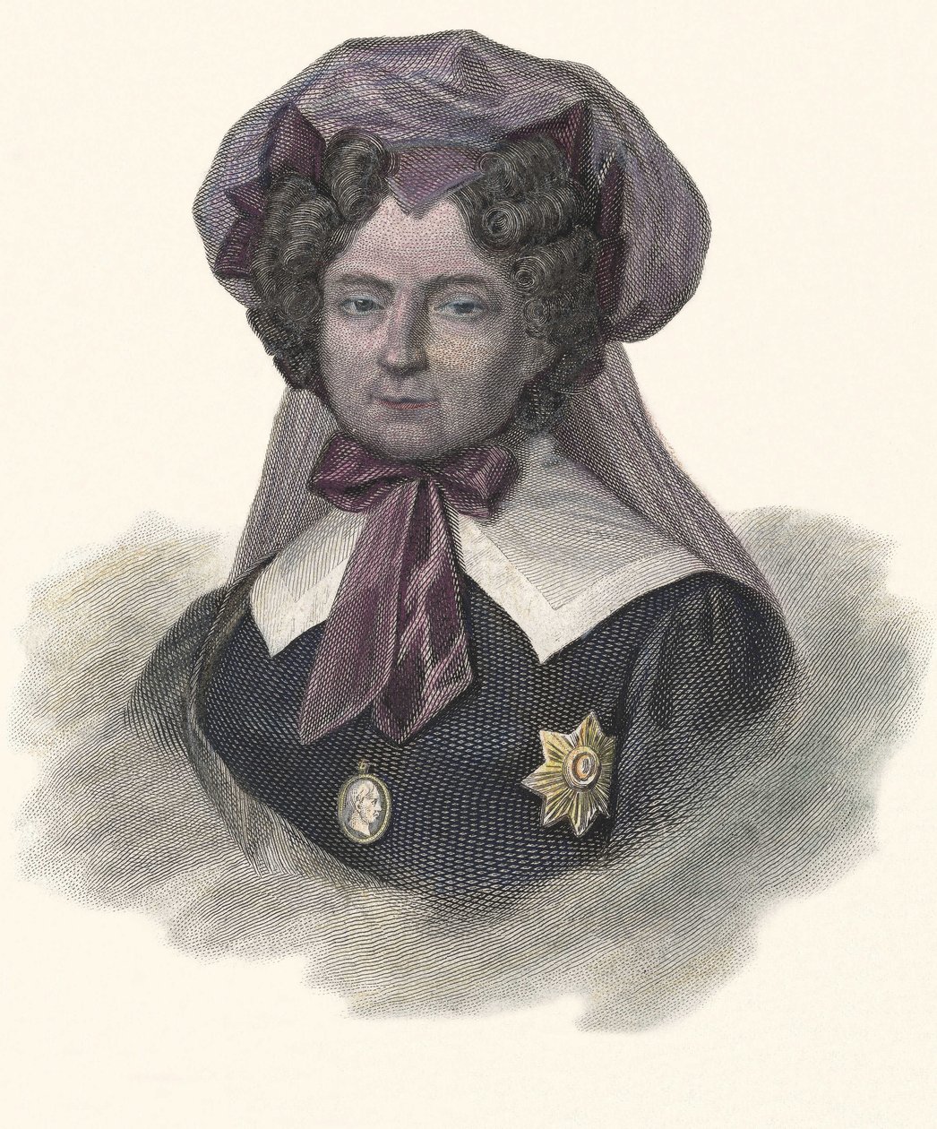 Portræt af Maria Federovna, prinsesse af Wurtimberg (1759-1828), imperator af Rusland. i ""Portrætter af nyttige mænd"" af French School