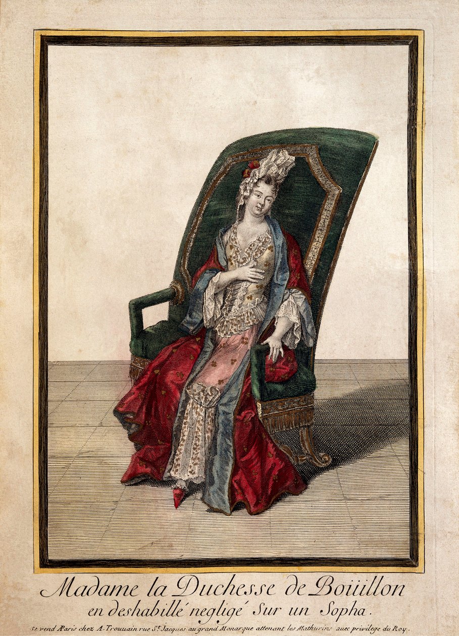 Portræt af Marie Anne Mancini (gravering fra 1700-tallet) af French School