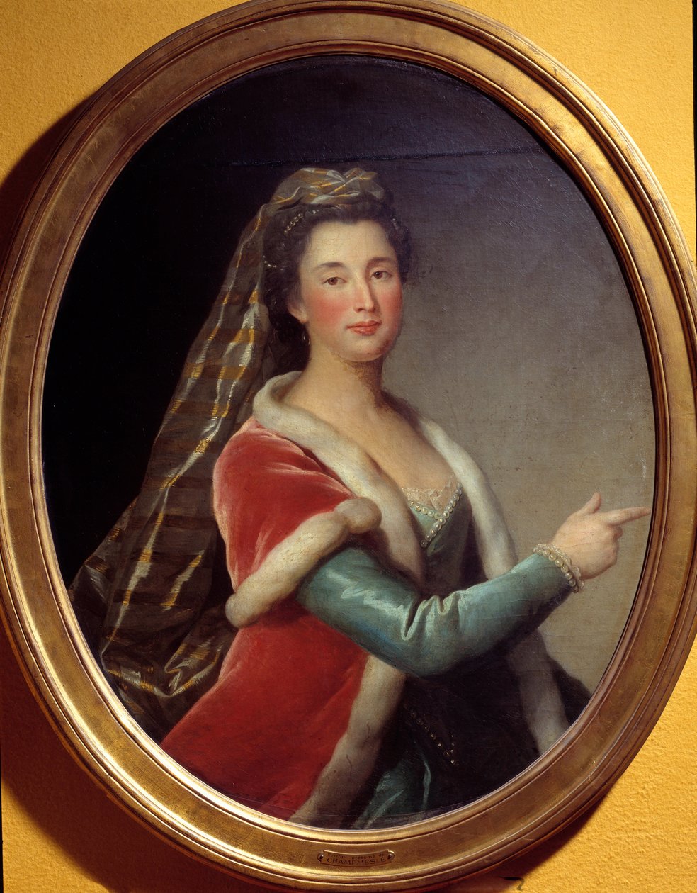 Portræt af Marie Desmares La Champmesle (1642-1698) skuespillerinde i rollen som Roxane. Anonymt maleri af French School