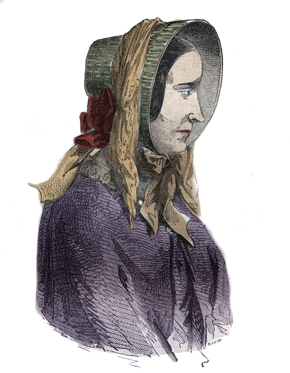 Portræt af Marie Fortunee Capelle, Marie Lafarge (Madame) (1816-1852) Fransk kriminel - Indgravering i "Causes celebres de tous les peuple" af Armand Fouquier (1817-18?) 1858-1867 - privat samling af French School