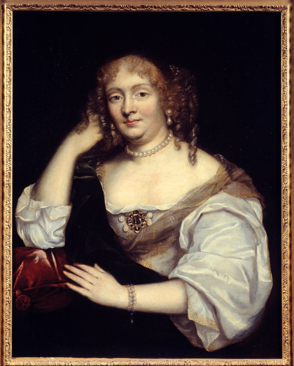 Portræt af Marie de Rabutin-Chantal (Rabutin Chantal), Marquise af Sevigne kendt som Madame de Sevigne (1626-1696), kvinde med bogstaver Maleri af den franske skole. 17. århundrede søn. 0,81 x 0,65 m af French School