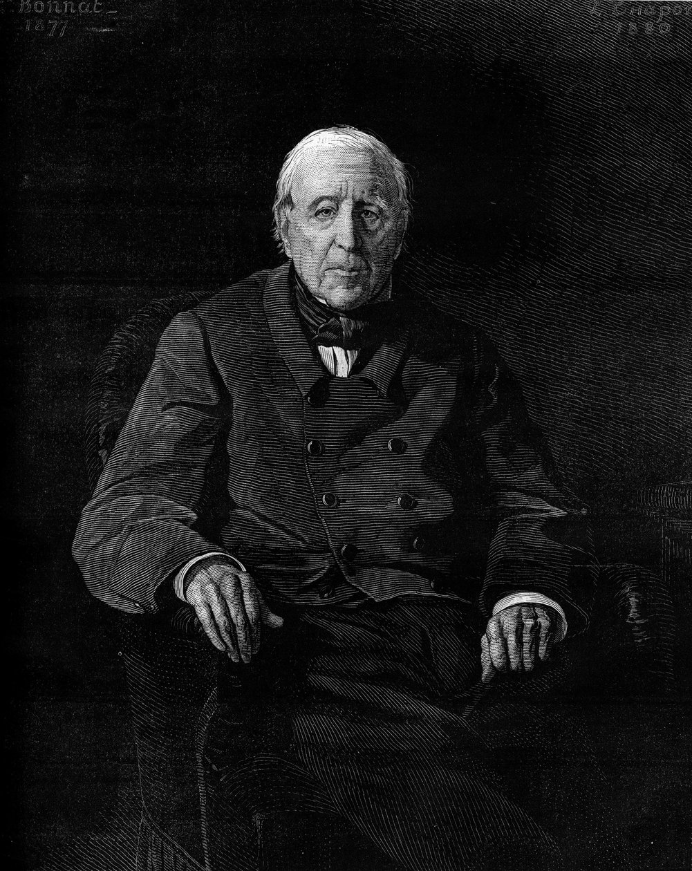 Portræt af Marthe Camille Bachasson, greve af Montalivet (1801-1880), fransk politiker. Indgravering i "" Le Monde Illustré"" nr. 1190 af 17. januar 1880. af French School