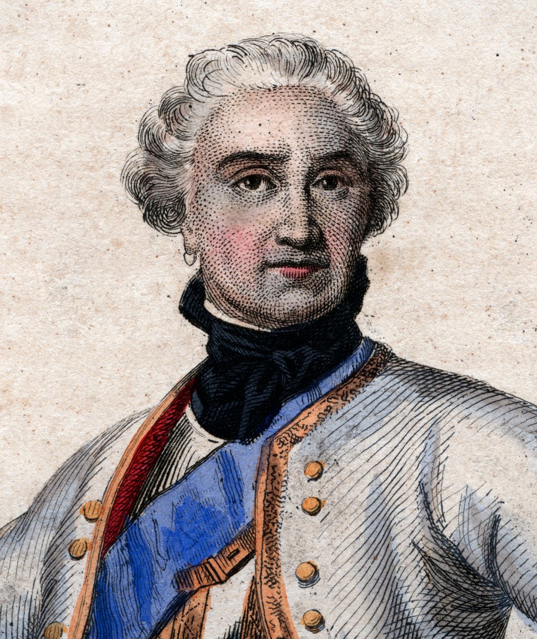 Portræt af Maurice de Saxe (1696-1750), tysk militær i fransk tjeneste og Frankrigs generalmarskal. af French School