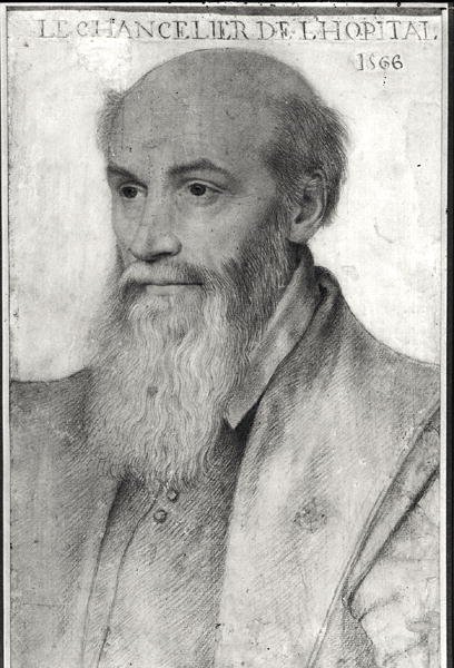 Portræt af Michel de LHospital (ca. 1504-73) 1566 af French School