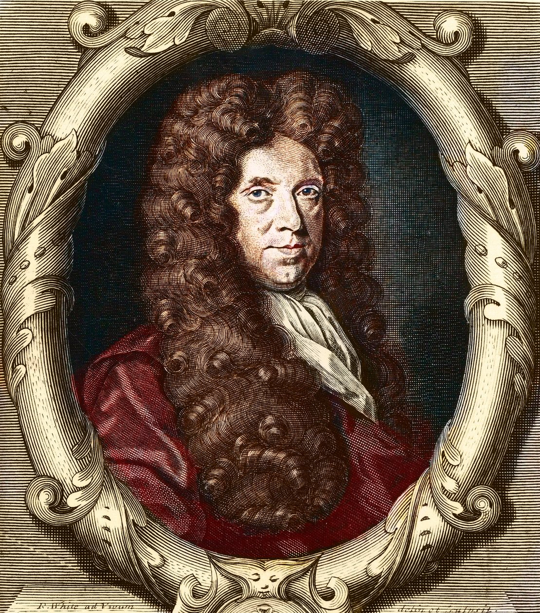 Portræt af Neremiah Grew (1641-1721). engelsk botaniker. af French School