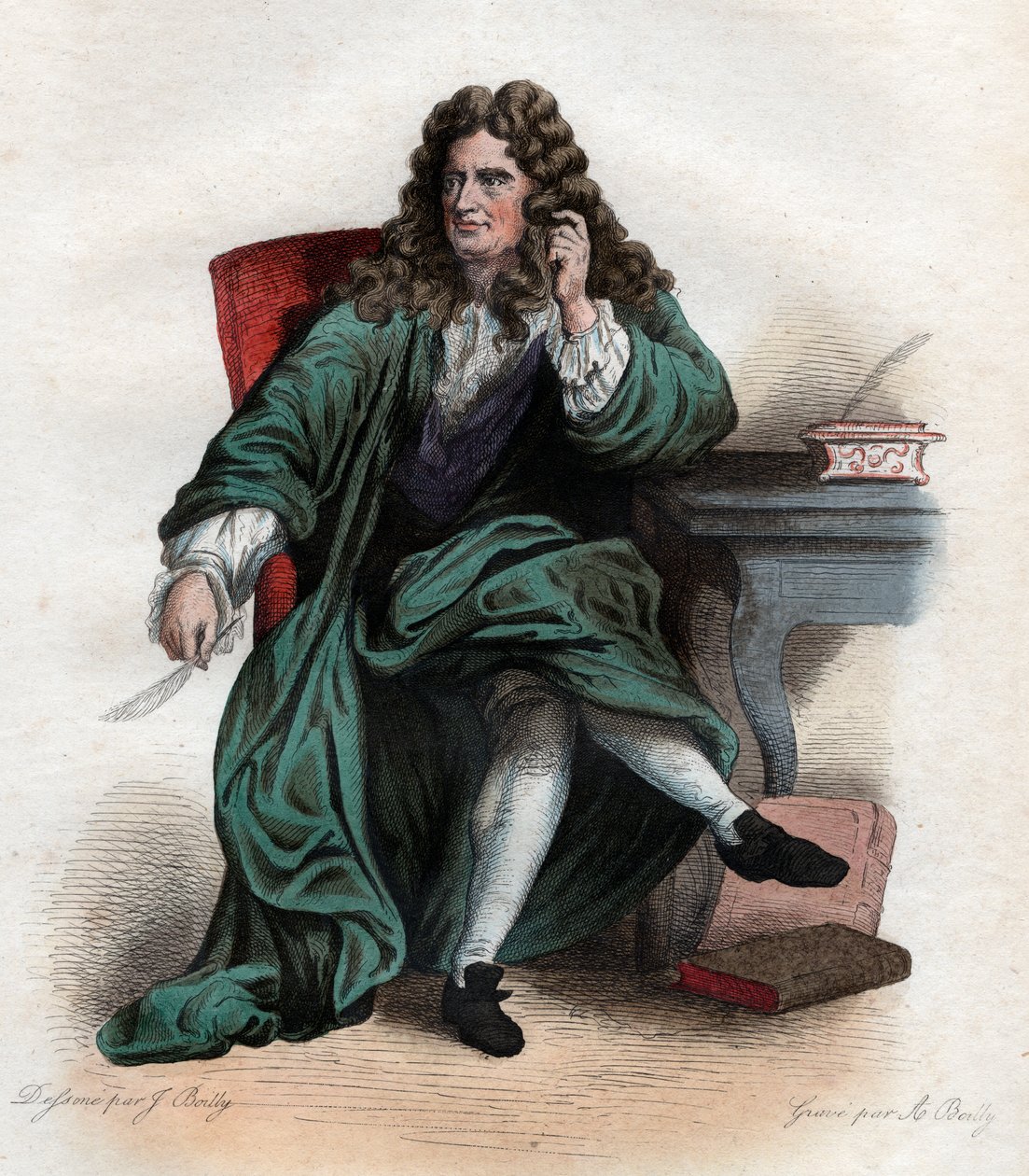 Portræt af Nicolas Boileau Despreaux (1636-1711), fransk digter og kritiker. af French School