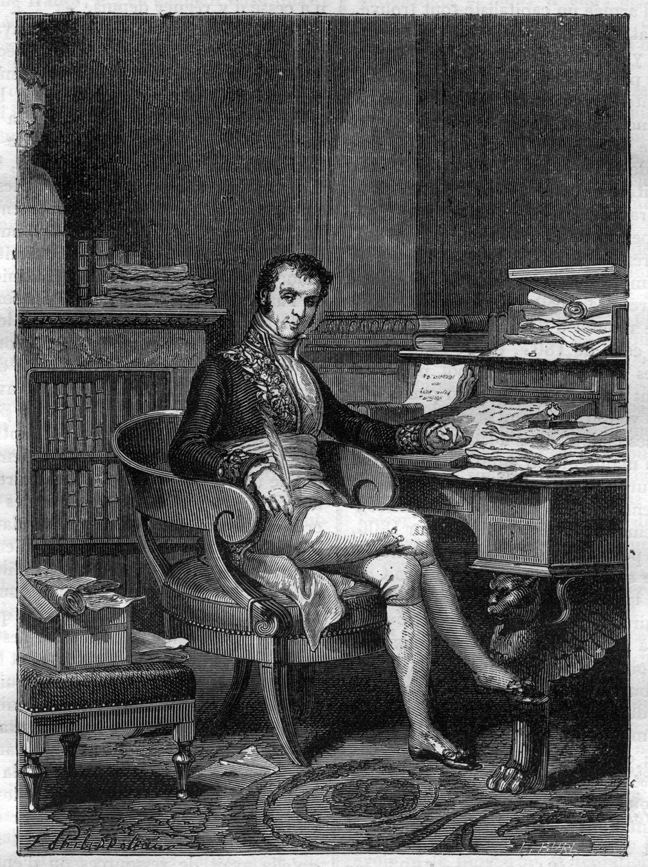 Portræt af Nicolas Francois Mollien (1758-1850), fransk politiker - i "History of the Empire following the history of the consulat" af Adolphe Thiers - 1879 - privat samling af French School
