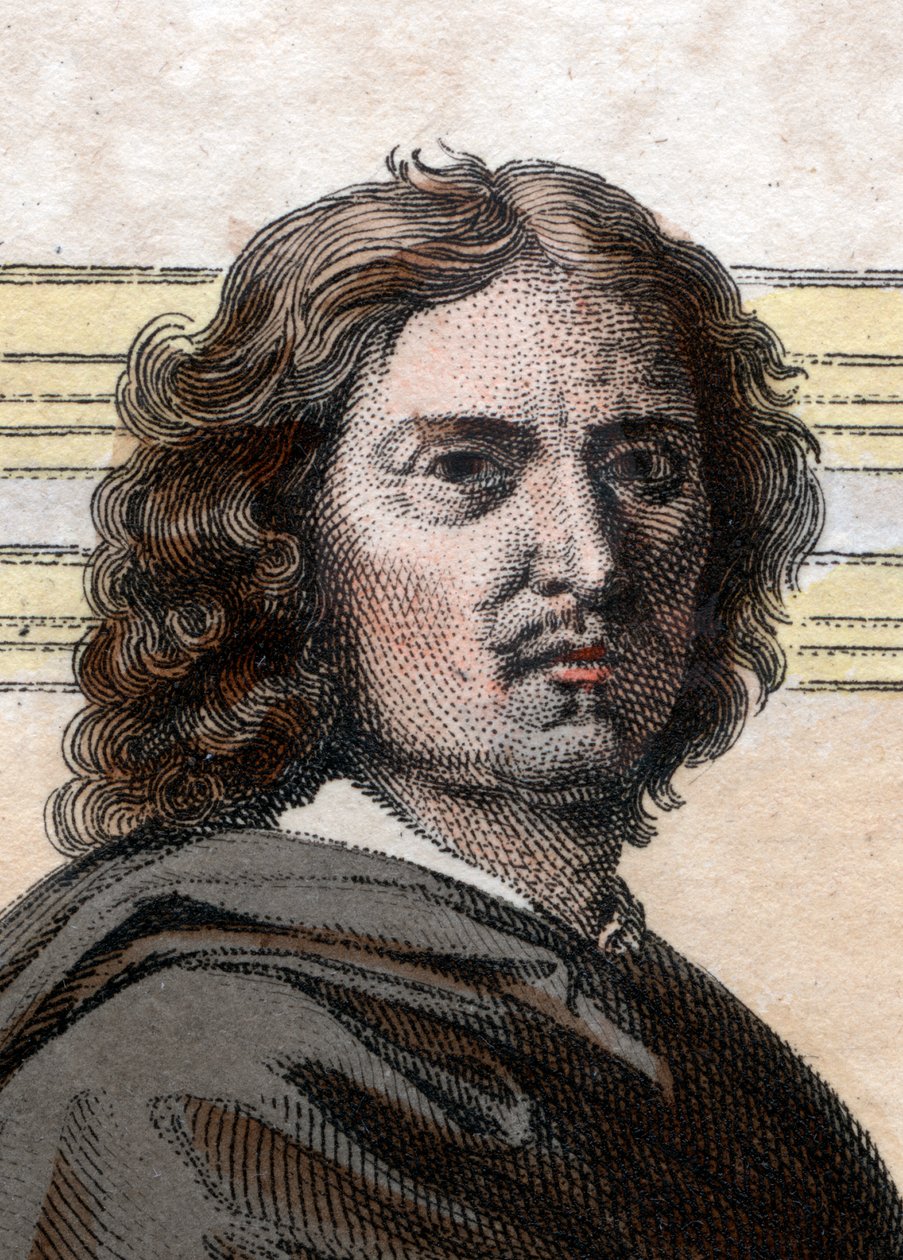 Portræt af Nicolas Poussin (1594-1665), fransk maler. af French School