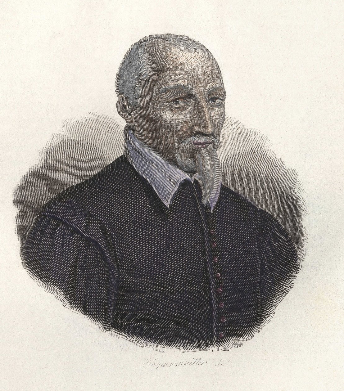Portræt af Olivier de Serres (1539-1619), fransk agronom. i "" Portrætter af nyttige mænd " af French School