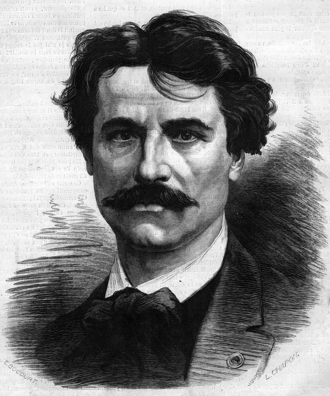 Portræt af Paul Baudry (1828-1885), fransk maler. Indgravering i "" The Illustrated World"" nr. 908 af 5. september af French School