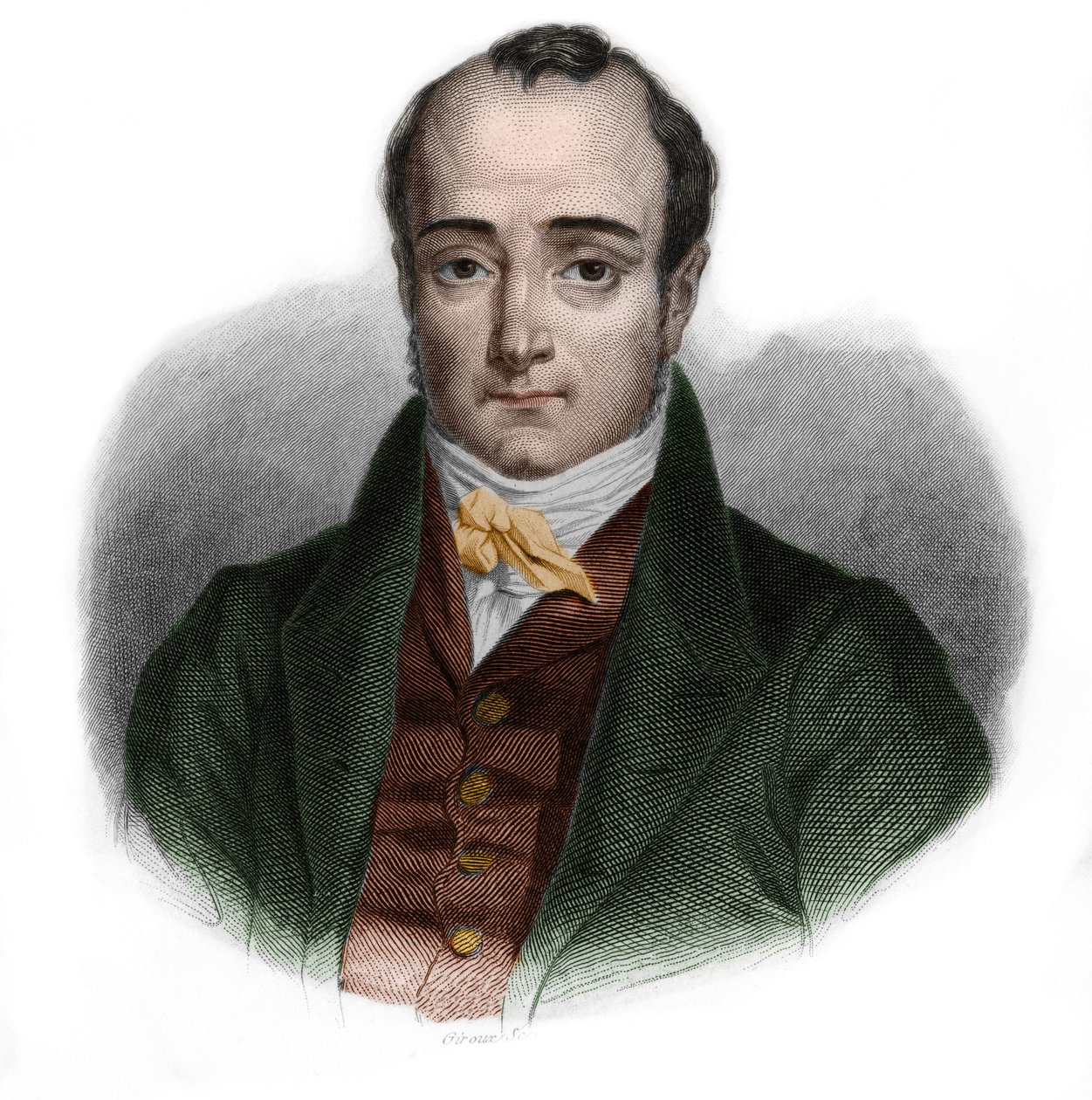 Portræt af Paul Jean Pierre Sauzet (1809-1876), fransk politiker. i "" LIBRE DES PERSONERS"" af Louis de Cormenin Timon. 1842. Privat samling. af French School