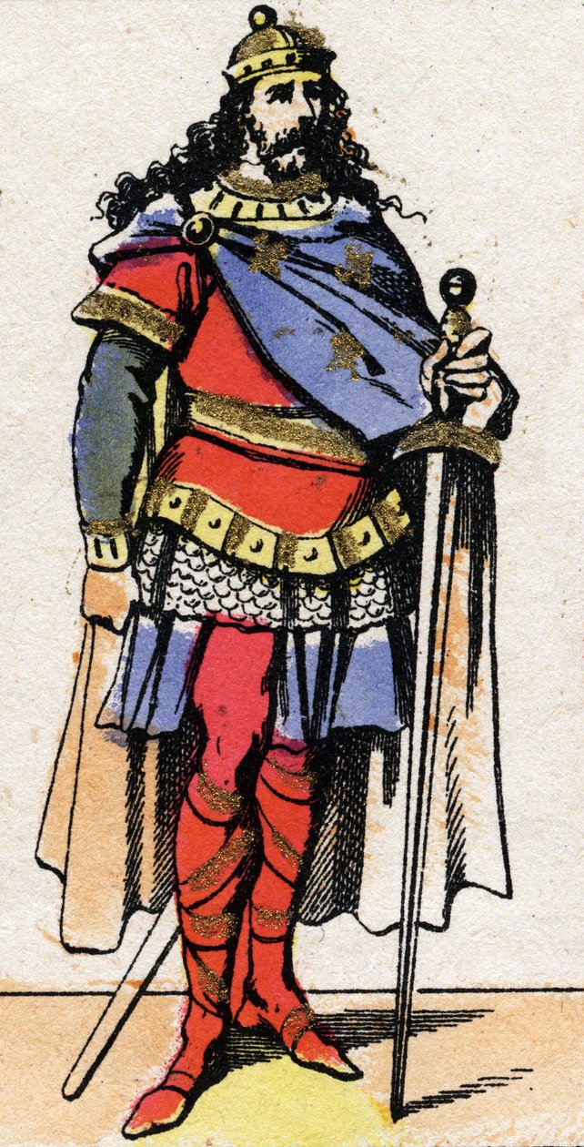Portræt af Pepin den unge eller Herstal (ca. 653-714) af French School