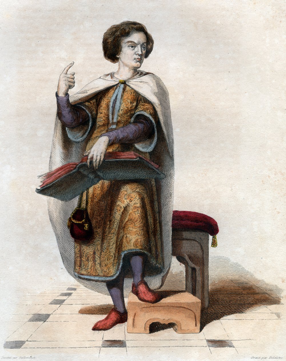 Portræt af Peter Abelard (Pierre Abailard) (Pierre Abeilard) (1079-1142), fransk skolastisk filosof, teolog og logiker. af French School