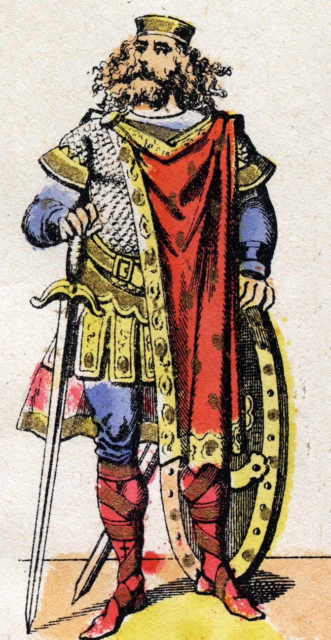 Portræt af Pharamond (eller Pharamun eller Faramund eller Paramund), konge af Salian Francs (regering mellem 420-428). af French School