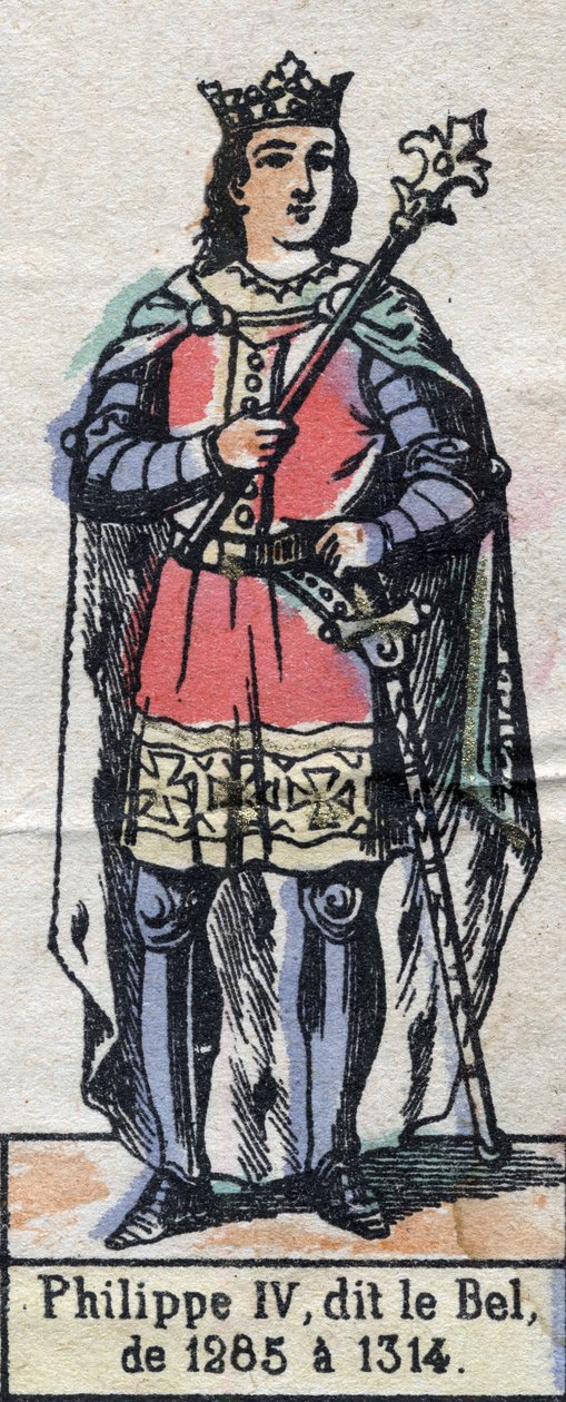 Portræt af Filip IV af Frankrig, kendt som Filip Bel (1268-1314) (kapetianernes dynasti). Illustration slutningen af det 19. århundrede. af French School