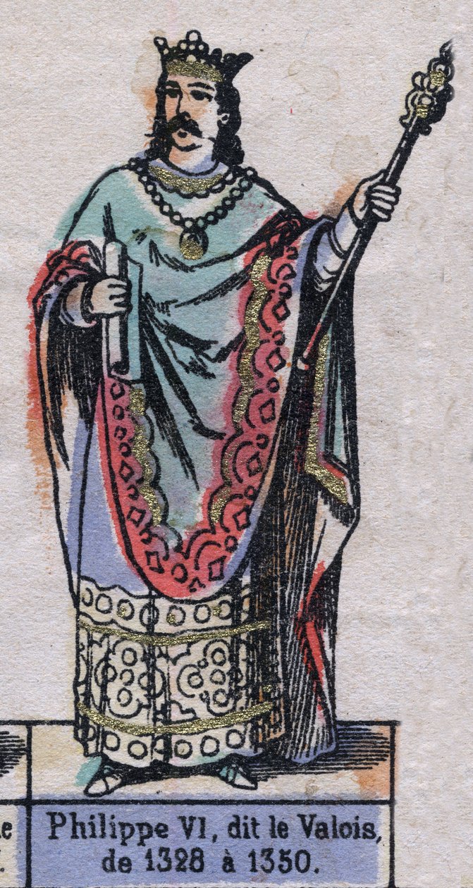 Portræt af Philippe VI af Frankrig, kendt som Philippe de Valois (1294-1350) (capetianernes dynasti). Illustration slutningen af det 19. århundrede. af French School