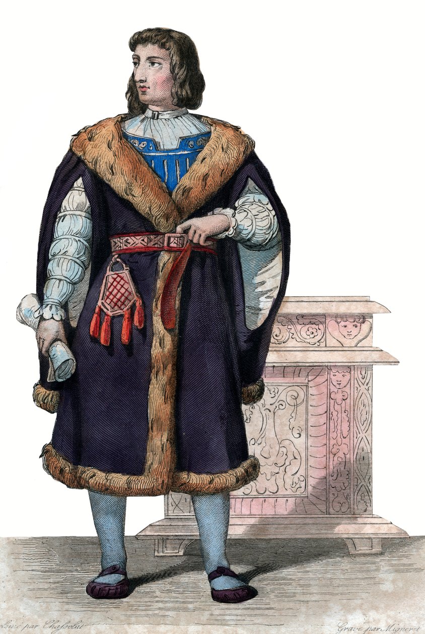 Portræt af Philippe de Commines (Commynes eller Comines) (1447-1511), fransk forfatter og diplomat. af French School