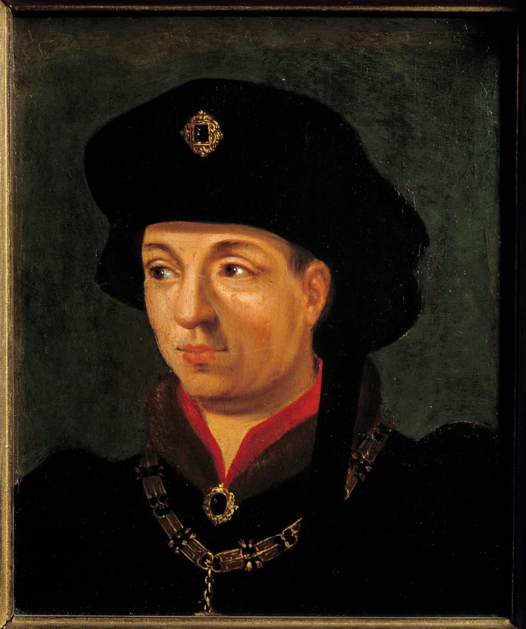 Portræt af Philippe den Gode, hertug af Bourgogne (1396-1463) Maleri af den franske skole. 16. århundrede søn. 0,2x0,15 m versailles, slottets museum af French School