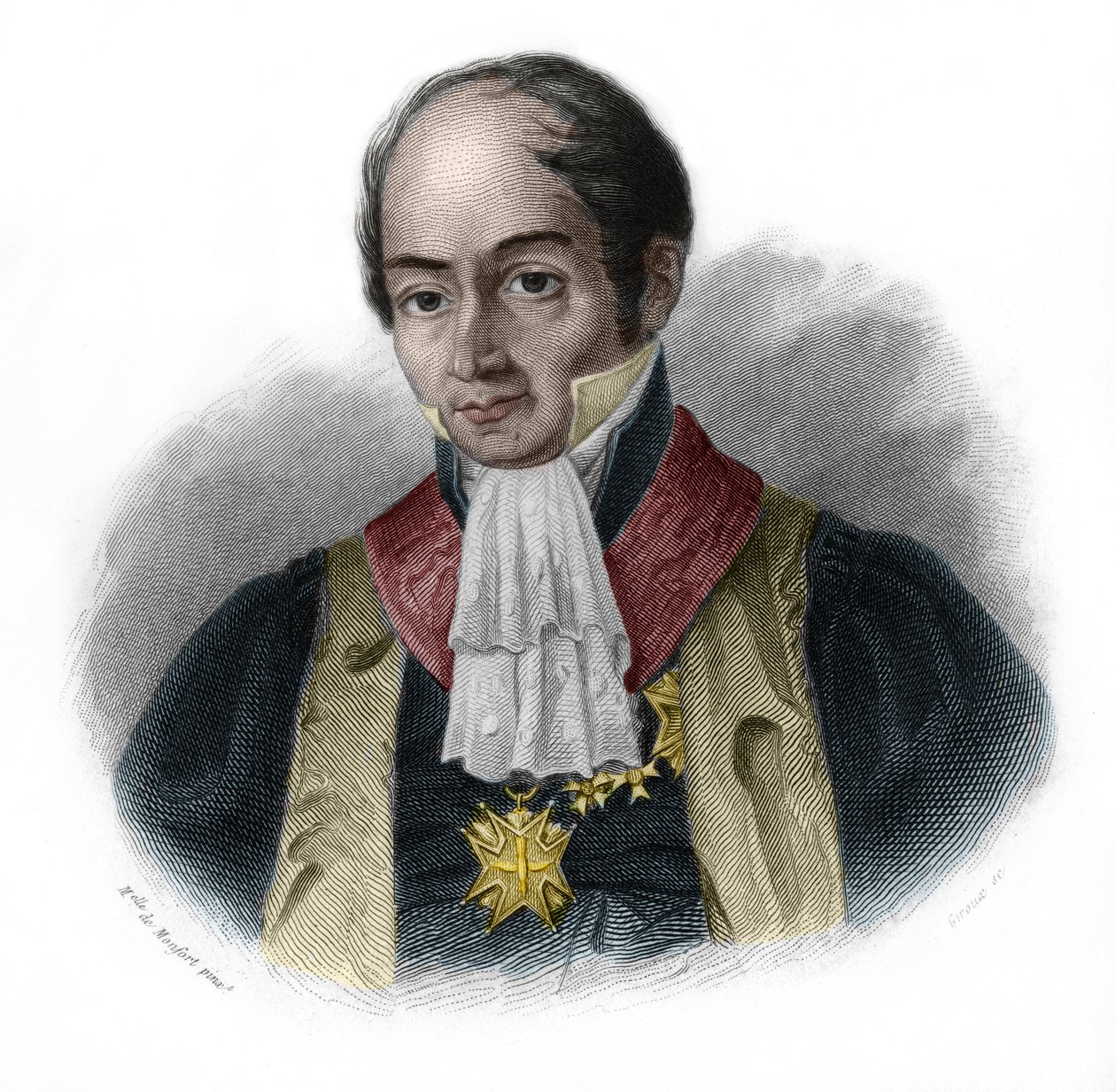 Portræt af Pierre-Francois-Hercule (Pierre Francois Hercule), greve af Serre (1776-1824), fransk politiker. i "" LIBRE DES SPEAKERS"" af Louis de Cormenin Timon. 1842. Privat samling. af French School