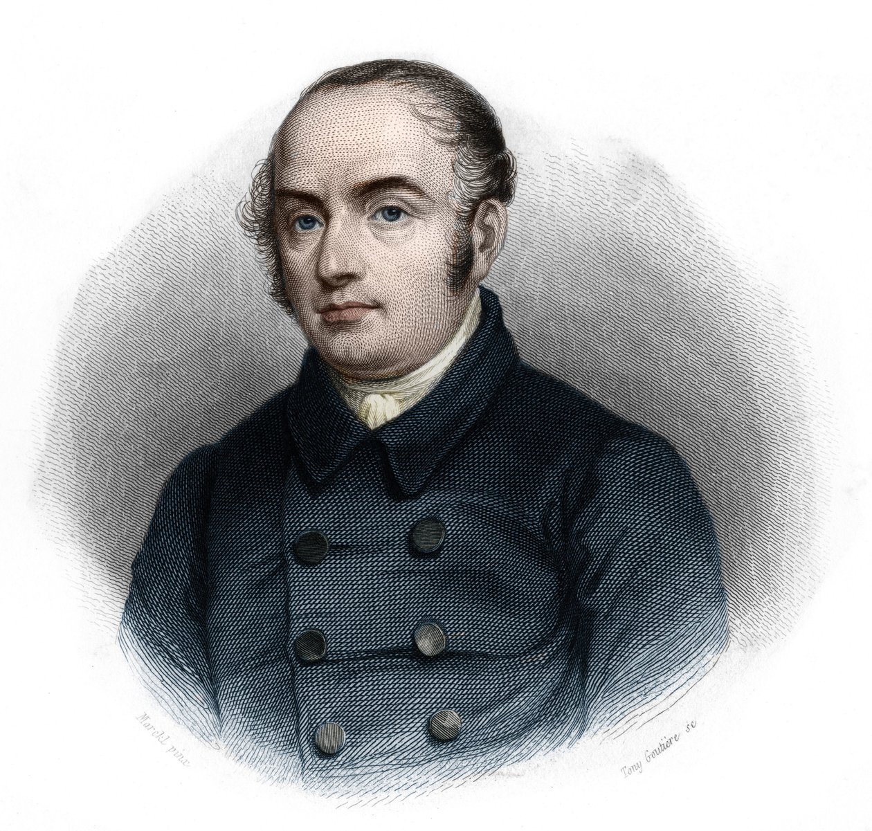 Portræt af Pierre Antoine (Pierre-Antoine) Berryer (1790-1868) (kaldet Berryer fils), fransk advokat. i "" LIBRE DES SPEAKERS"" af Louis de Cormenin Timon. 1842. Privat samling. af French School