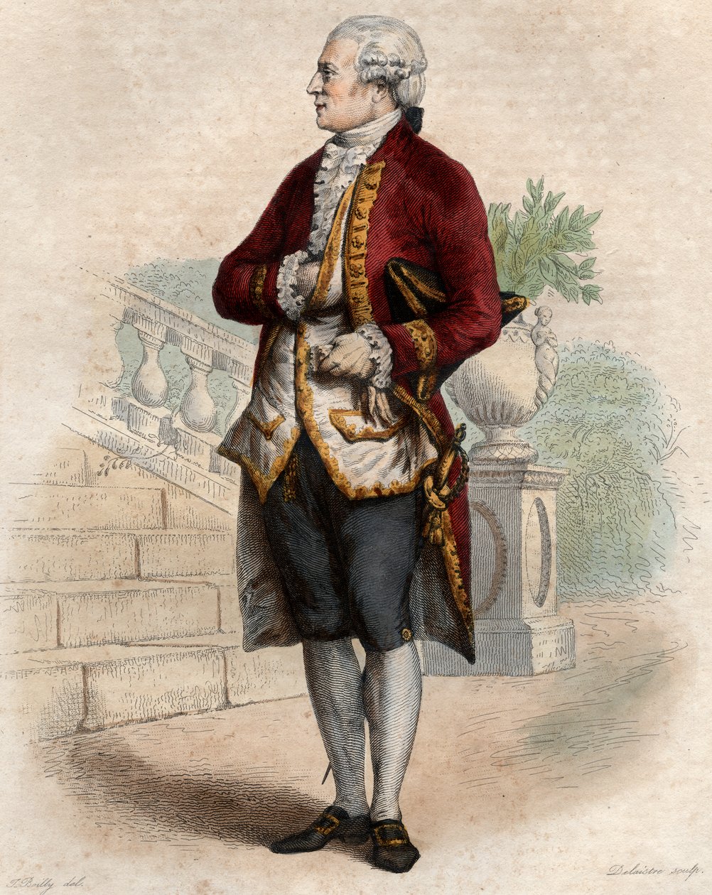 Portræt af Pierre Augustin Caron de Beaumarchais (1732-1799), fransk urmager, opfinder, musiker, diplomat og forfatter. af French School