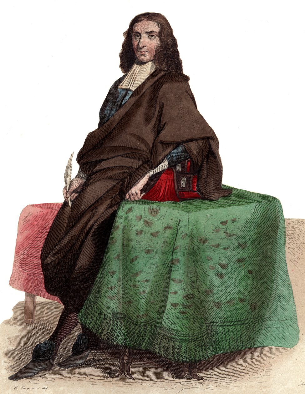Portræt af Pierre Bayle (1647-1706), fransk filosof og forfatter. af French School