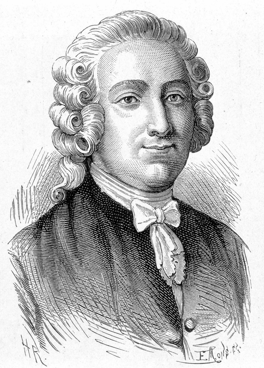 Portræt af Pierre Joseph Macquer (1718 - 1784), fransk kemiker og læge - i "Album de la Science; berømte videnskabsmænd; Store opdagelser””” 1896. af French School
