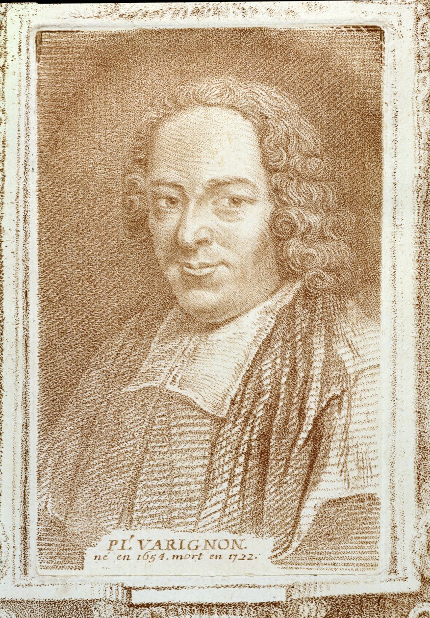 Portræt af Pierre L. Varignon (1654-1722) fra Histoire des Mathematiciens af Alexandre Saverien, ca. 1766 af French School