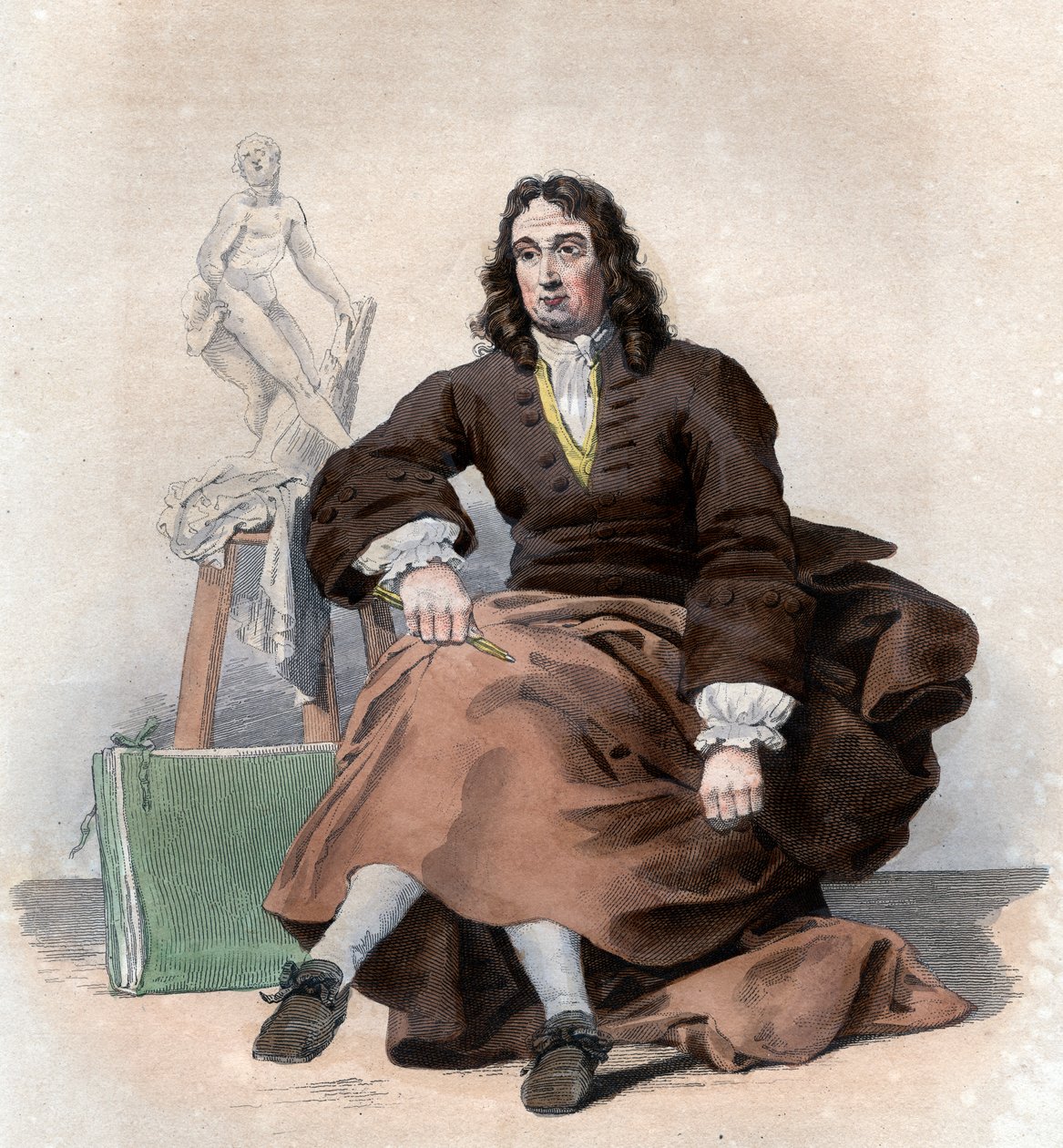 Portræt af Pierre Puget (1620-1694), fransk maler, billedhugger, arkitekt og ingeniør. af French School