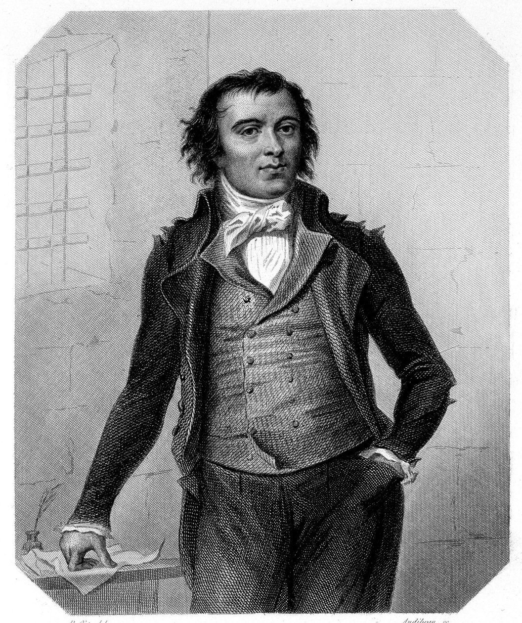 Portræt af Pierre Victurien Vergniaud (1753-1793), fransk politiker. I Girondinernes historie" af Lamartine af French School