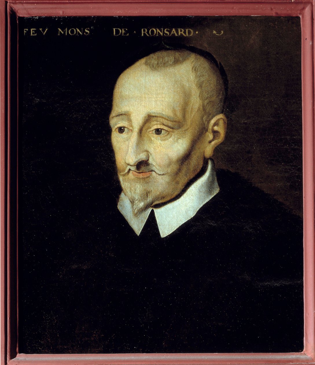 Portræt af Pierre de Ronsard (1524-1585), fransk digter, anonymt maleri fra det 18. århundrede. Blois Museum. af French School