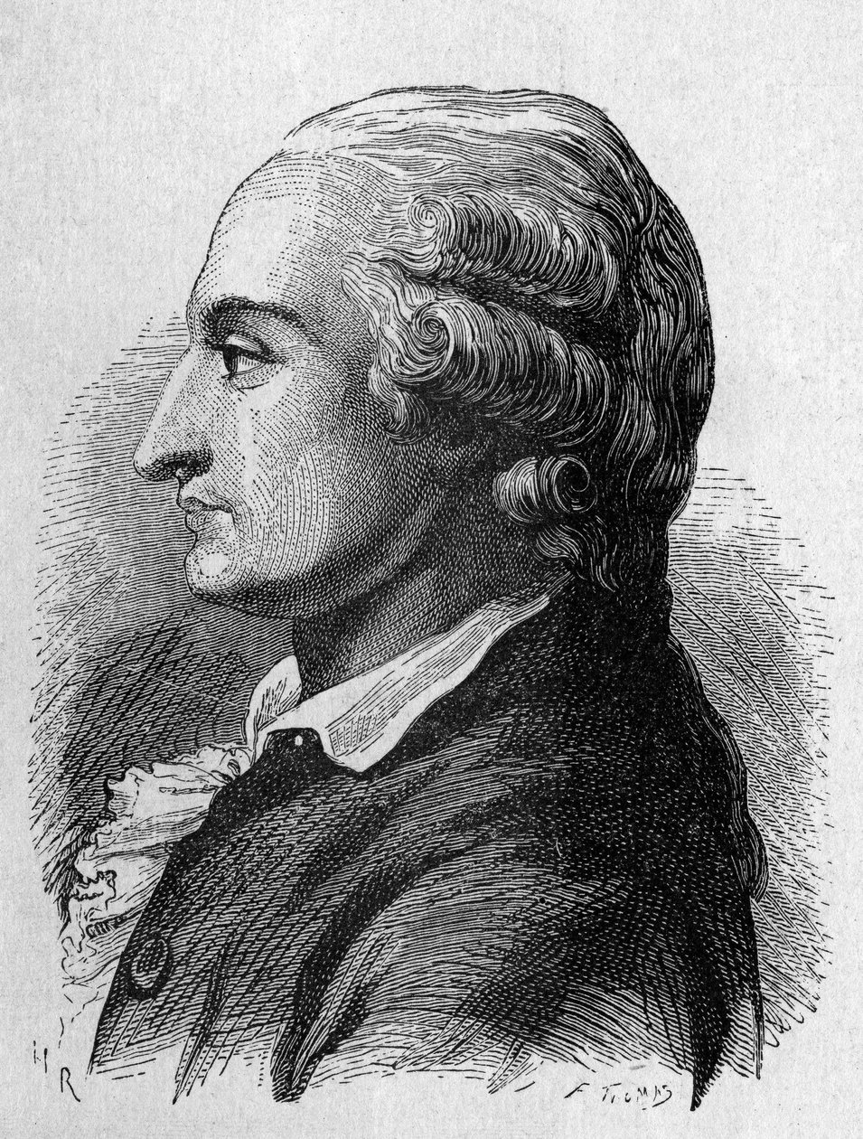 Portræt af Pilâtre de Rozier (1756 - 1785), fransk fysiker og aeronautiker (første tur i luftballon) - i "Album de la Science; berømte videnskabsmænd; Store opdagelser””” 1896. af French School