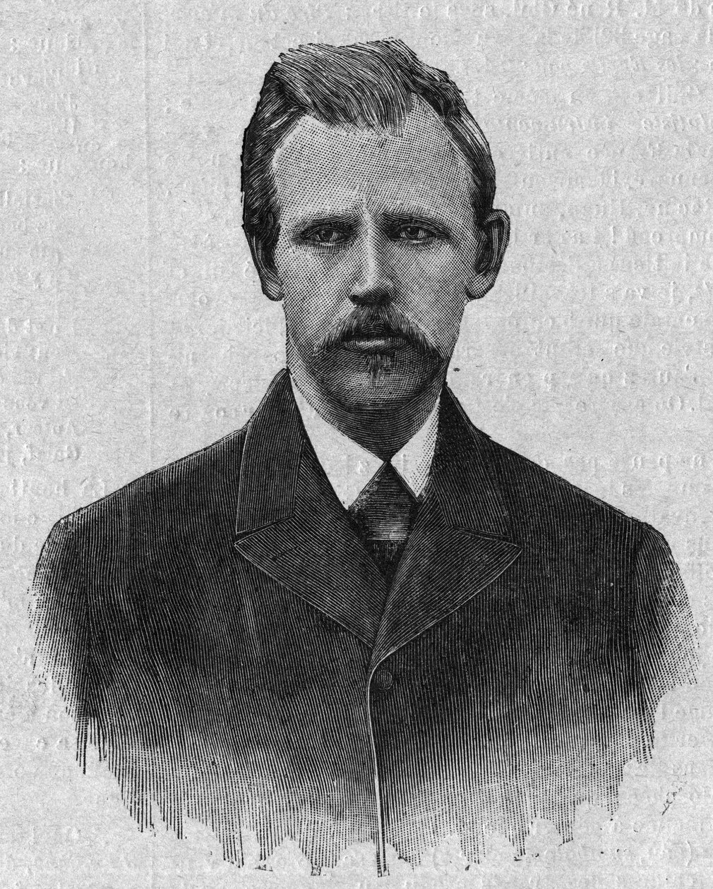 Portræt af Portræt af Fridtjof Nansen (1861-1930), norsk opdagelsesrejsende. Indgravering i "La gazette du dimanche" af 5. marts af French School