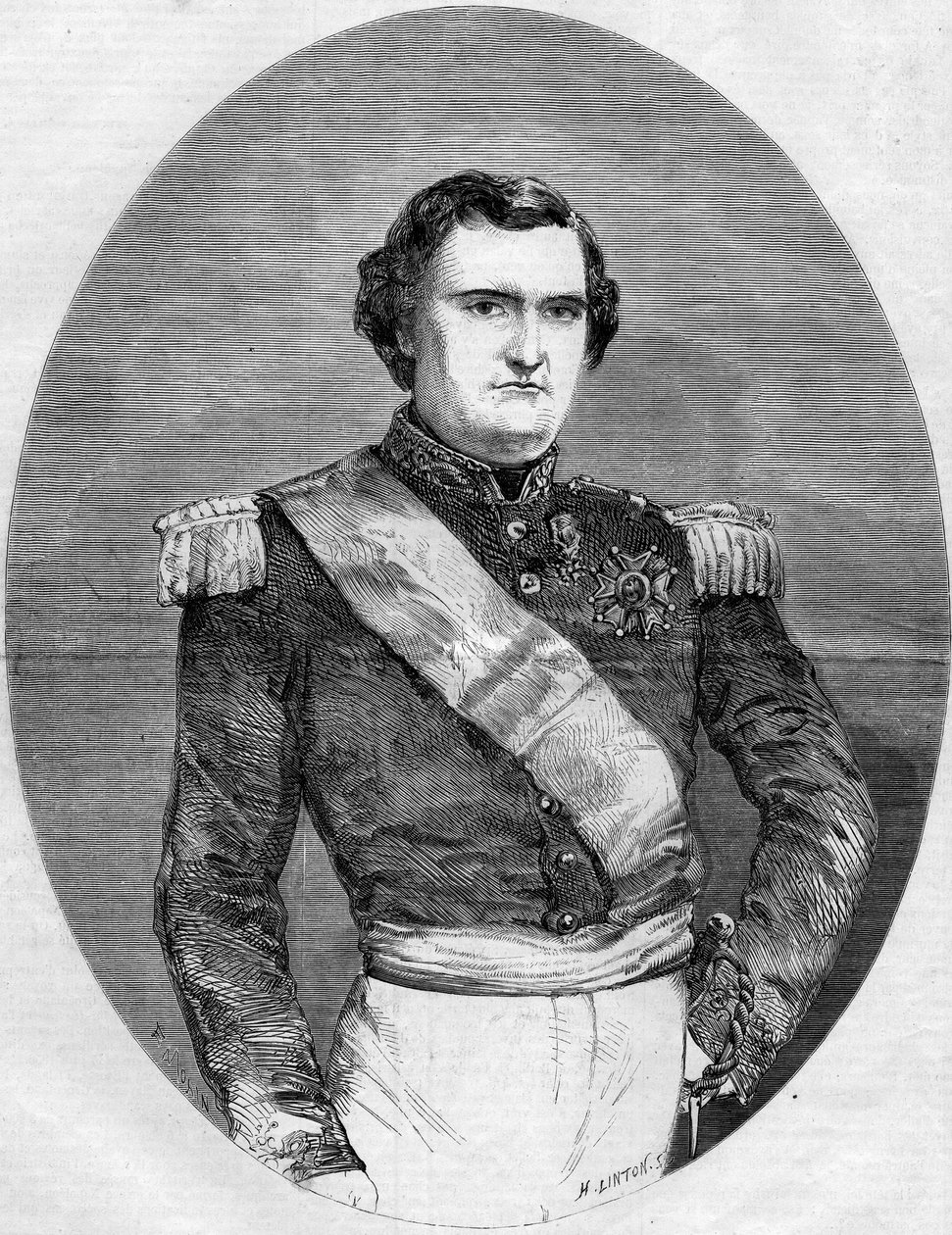 Portræt af prins Napoleon Joseph Charles Paul Bonaparte (1822-1891). Indgravering i "" Le Monde Illustré"" nr. 94 af 29. januar 1859. af French School